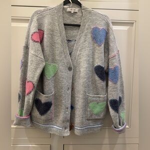 John + Jenn Light Gray Knit Cardigan
